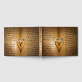 聖書の上の結婚指輪とハートの影 ゲストブック (全面)