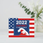 聖書の中文2022赤い波 ポストカード (スタンド正面)