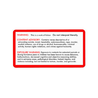 聖書の免責条項シール ラベル