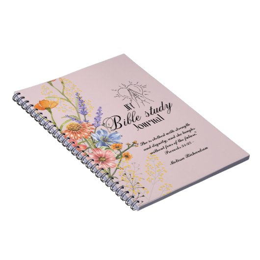 聖書の勉強パーソナライズされた名と信仰の聖句を追加 ノートブック (右側)