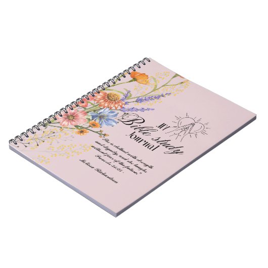 聖書の勉強パーソナライズされた名と信仰の聖句を追加 ノートブック (左側)