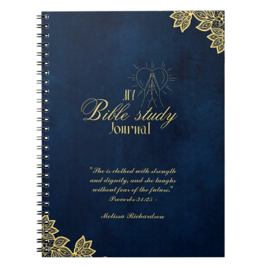 聖書の勉強パーソナライズされた名と信仰の聖句を追加 ノートブック (正面)