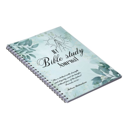 聖書の勉強パーソナライズされた名と信仰の聖句を追加 ノートブック (右側)