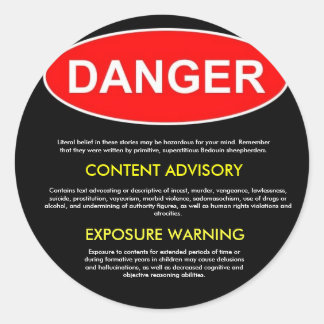 聖書の危険シール ラウンドシール