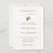 聖書の名言 ミニマルな冬の実 エレガントな結婚式 招待状 (正面)