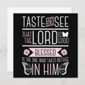 聖書の名言 味わいなさい、見なさい。主は良いお方です 祝福 招待状 (正面/裏面)