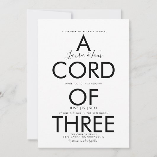 聖書の名言 結婚式 ウェディング 招待状 (正面)