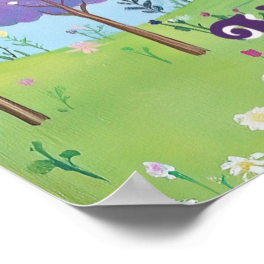 聖書の名言 赤ちゃん女の子の保育園 木の森のアート ポスター (角)