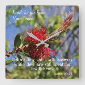 聖書の壁時計を聞く神 スクエア壁時計 (正面)