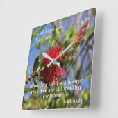 聖書の壁時計を聞く神 スクエア壁時計 (傾斜)