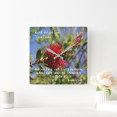 聖書の壁時計を聞く神 スクエア壁時計 (ホーム)