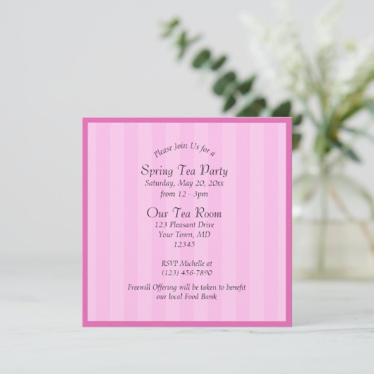 聖書の引用付きティーパーティーのイラスト招待状 招待状 (スタンド正面)