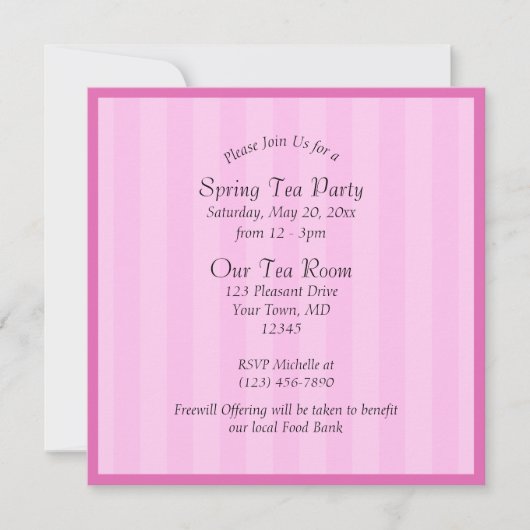 聖書の引用付きティーパーティーのイラスト招待状 招待状 (正面)