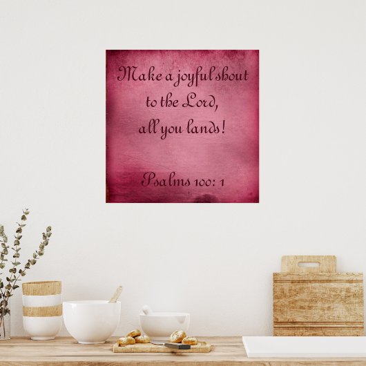 聖書の引用文が喜びの声を上げる ポスター (キッチン)
