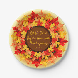 聖書の引用文紅葉感謝祭スモール7" ペーパープレート