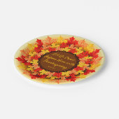 聖書の引用文紅葉感謝祭スモール7" ペーパープレート (アングル)