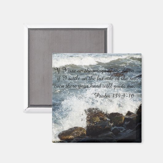 聖書の引用文詩篇139:9-10磁石 マグネット (正面/裏面)