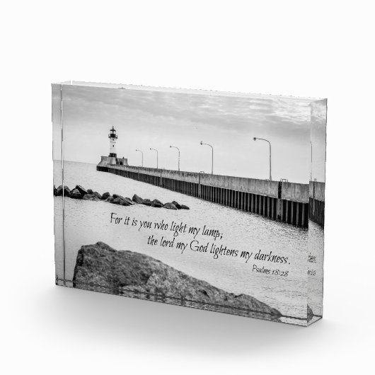 聖書の引用文詩篇18:28灯台フォトブロック フォトブロック (右)