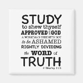 聖書の引用文2テモテ2:15 マグネット (正面)