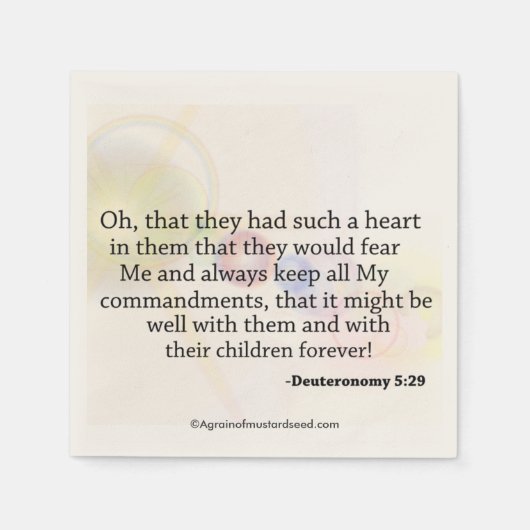 聖書の引用文 スタンダードカクテルナプキン (正面)