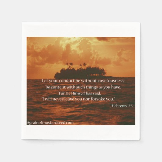 聖書の引用文 スタンダードカクテルナプキン (正面)