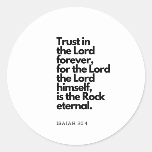 聖書の引用文：主は永遠の岩である ラウンドシール (正面)