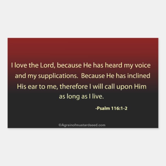 聖書の引用文 長方形シール (正面)