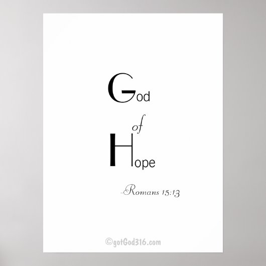 聖書の引用文gotGod316.com Wall Art ポスター (正面)
