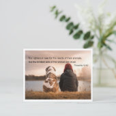 聖書の引用箴言12 v 10 ポストカード (スタンド正面)