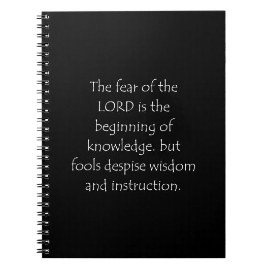 聖書の引用箴言1:7 ノートブック (正面)