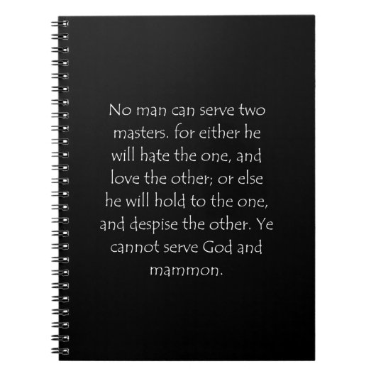 聖書の引用 マタイ 6:24 ノートブック (正面)