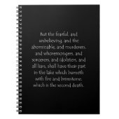 聖書の引用 啓示録 21章8節 ノートブック (正面)