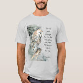 聖書の感動的聖なる書物、 経典フクロウ Tシャツ (正面)