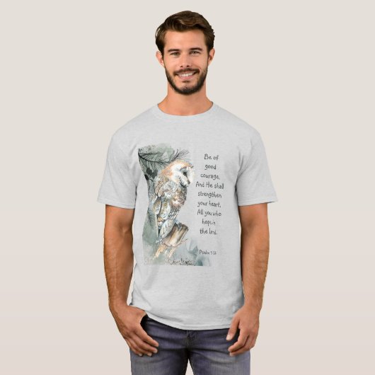 聖書の感動的聖なる書物、 経典フクロウ Tシャツ (正面フル)