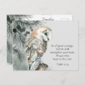 聖書の感動的聖なる書物、 経典フクロウCaを励ます ポストカード (正面/裏面)