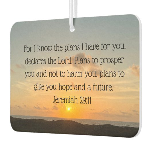 聖書の感動的聖句エレミヤ29:11クリスチャン カーエアーフレッシュナー (左)