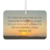 聖書の感動的聖句エレミヤ29:11クリスチャン カーエアーフレッシュナー (正面)