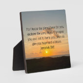 聖書の感動的聖句エレミヤ29:11クリスチャン フォトプラーク (正面)