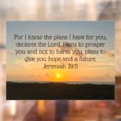 聖書の感動的聖句エレミヤ29:11日の出 ウィンドウサイン (シート2)