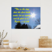 聖書の感動的詩のポスター – Psalm 118:24 ポスター (キッチン)