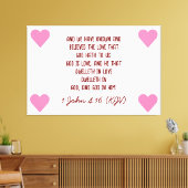 聖書の第1節ヨハネ4:16 (KJV)バレンタインデー キャンバスプリント (インサイチュ (リビング))