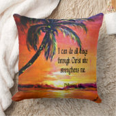 聖書の箇所、フィリピ書4:13 クッション (ブランケット)