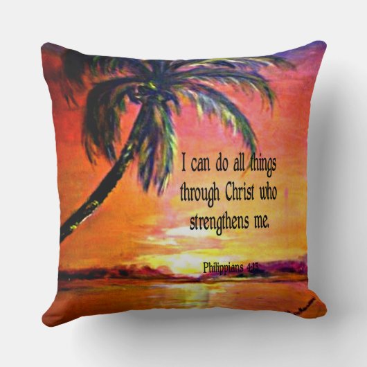 聖書の箇所、フィリピ書4:13 クッション (裏面)