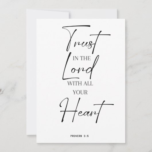 聖書の箴言3は主を信頼する 招待状 (正面)