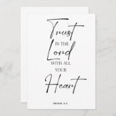 聖書の箴言3は主を信頼する 招待状 (正面/裏面)