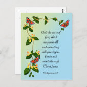 聖書の節を超えた神の平和 ポストカード (正面/裏面)