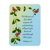 聖書の節を超えた神の平和 マグネット (縦)