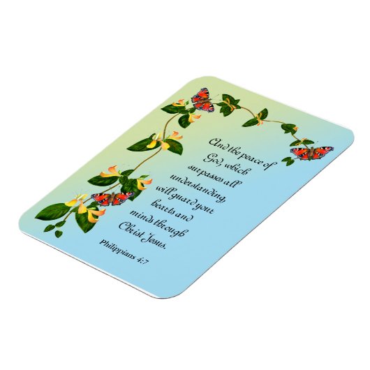 聖書の節を超えた神の平和 マグネット (左側)