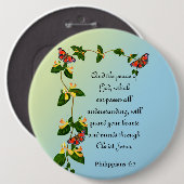 聖書の節を超えた神の平和 缶バッジ (正面&裏面)