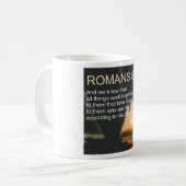聖書の節マグデー13, ROMANS 8:28 コーヒーマグカップ (正面左)
